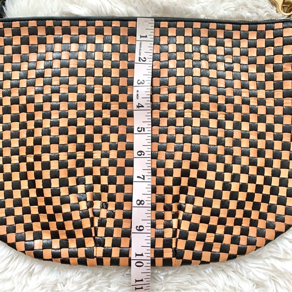 Clare V. Moyen Messenger Bag Woven Check Leather NEW - Picture 15 of 16